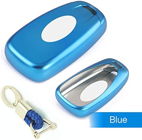 ROYALFOX(TM TPU Smart Remote Key 2 3 4 5 6 Buttons Case Cover Fob for 2016 2017 2018 2019 2020 Chevrolet Malibu Camaro Cruze Traverse Spark Sonic Volt Bolt (Sky Blue)