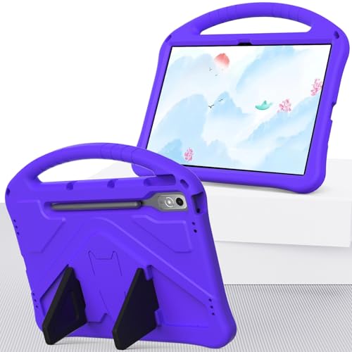 Étui NEC Lavie Tab T12 antichoc violet en EVA avec support et bandoulière