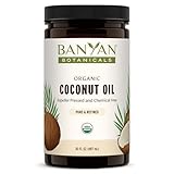 Banyan Botanicals Coconut Oil – Expeller Pressed Organic Coconut Oil – Massage Oil for Naturally Hydrated Skin and Hair – 30 oz – Refined, Non GMO, Sustainably Sourced