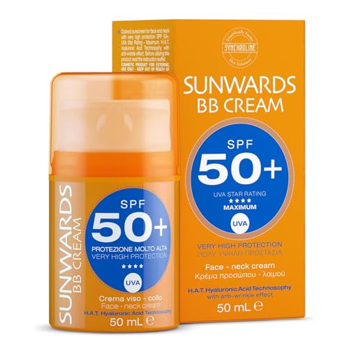 Synchroline – Sunwards Bb Cream Crema Facial Colorada 50 Ml Spf 50+ Con Ácido Hialurónico, Xilitol y Msm Fotoprotección Antiarrugas e Hidratante, Made In Italy
