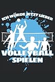 ICH WÜRDE JETZT LIEBER VOLLEYBALL SPIELEN!: Notizbuch A5, 120 Seiten, LINIERT - Lustiges Volleyball Spruch Motiv für Volleyballspieler! Super als ... Super Geschenkidee für Volleyballspieler!