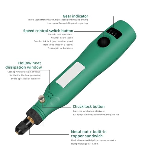 Cordless USB Charging Mini Electric Grinding Variable Speed Grinder Machine Rotary Tool Engraving Pen for Milling Polishing Simple to Operate - Image 3