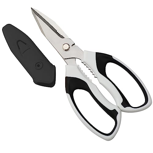 BoFuYuan 8-Inch Utility Scissors All Purpose Heavy Duty, Serrated Blad