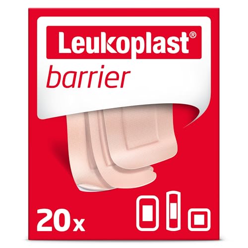 Leukoplast Barrier - Non-Sterile Wound Dressing Strips with Protective Barrier Against Bacteria and Dirt - Breathable and Waterproof, First-aid Plasters, 3 Assorted Sizes – Box of 20