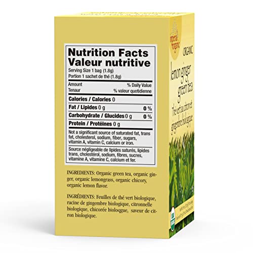 Uncle Lee’s Organic Lemon Ginger Green Tea, 100% Natural Premium Green Tea Bags, Fresh Flavor, Enjoy With Honey, Hot Tea Or Iced Tea Beverages, 4 Pack - 18 Tea Bags Per Box #TOP6