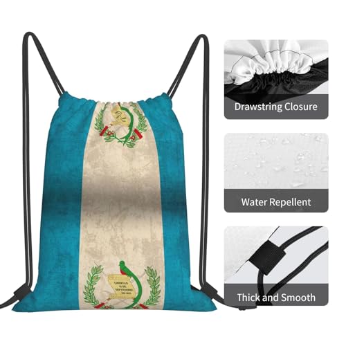 Men Women Guatemala Flag Proud Guatemalan Vintage Gym Drawstring Backpack String Sackpack Bag4