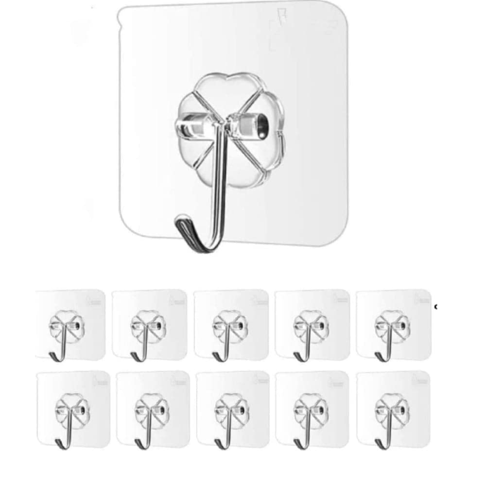 DHASRAM Wall Hooks for Hanging Strong, Adhesive Hooks for Wall Heavy Duty, Self Adhesive Hooks