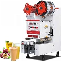 Full Automatic Cup Sealer Machine,Commercial Machine 600-800 Cups/H Digital Control LCD Panel Cup Sealer,for Milk Tea Coffee, Manual Automatic Dual Mode,White