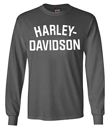 Harley-Davidson Men's T-Shirt, Long Sleeve Tee, Heritage H-D Gray 30296638