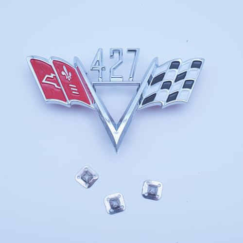 Emblemas 427 de bandera en 3D con acabado cromo rojo para renovar la carrocería de su coche 4