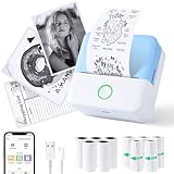 Kompakte und tragbare Größe: Mini-Thermodrucker für Telefone, elegantes, niedliches Aussehen, kompakte und leichte Gehäusegröße, kann in einer Schultasche oder Tasche getragen werden, auf einem Schreibtisch, Bürotisch oder in der Küche aufgestellt werden, ohne Platz zu beanspruchen, Sie können jederzeit Studiennotizen oder Arbeitspläne aufzeichnen, um Ihren verschiedenen Druckanforderungen gerecht zu werden