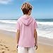 Lightweight Buttno Down Linen Shirts for Kids Casual Short Sleeve Summer Versatile Loose Beach Top for 3-13 Years