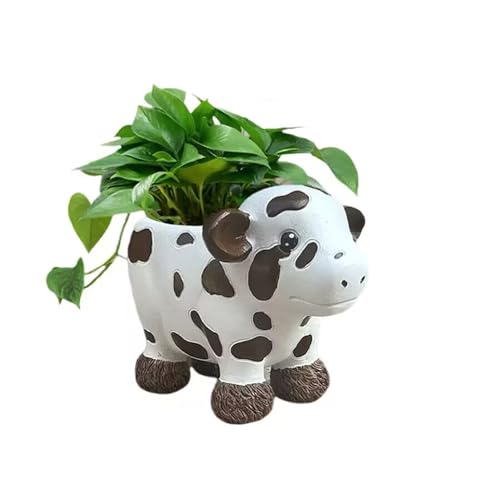 Pot de fleurs vache résine pour mini plantes cactus bonsaï jardin - 2