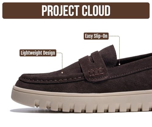 Image of Project Cloud 100% Genuine Leather Loafers for Women - Memory Foam Insoles Slip On Shoes for Women - Lightweight Womens Shoes - Non Slip Womens Loafers (Filide1)