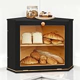 Bamboo Corner Bread Box for Kitchen...