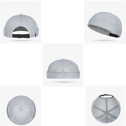 2 Pack Men's Breathable Brimless Hat Summer Style Mesh Tang, Adjustable Cap Docker Beanie, Breathable Mesh Cap (Mix-J) — view 6