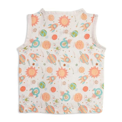 Image of The Boo Boo Club Muslin Jhabla and Short Set GOTS Certified Organic Cotton | Short Sleeve Snap Button Vest | Summer Wear Set | Printed Jhabla with shorts