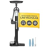 inflador de pie decathlon PRÁCTICA para ruedas y para inflar balones deportivos, colchonetas hinchables, juguetes inflables y balones de gimnasia - con aguja incluida I Entrega: bomba de pie con adaptador y válvula 3en1