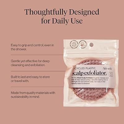 Kitsch Scalp Massager for Hair Care - Scalp Scrubber, Shampoo Brush & Exfoliator for Scalps- Hair Scrubber for Relaxing Bath - Terracotta