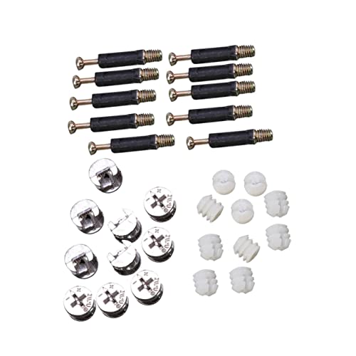 Sosoport 24Sets Furniture Connecting Dowels Fittings for Stable Assembly Easy Installation for Bed Frame Hardware and DIY Projects