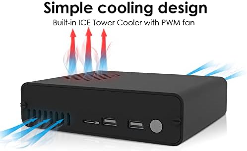 GeeekPi DeskPi Pro V2 Set-Top Box For Raspberry Pi 4 - SSD Support, Full Size HDMI, Safe Power/Reset, Ice Tower Cooler, Power Supply