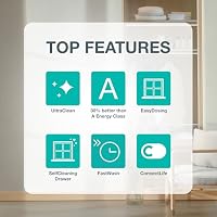 Gorenje WGAM4S74A Waschmaschine mit Dampffunktion /7 KG Slim/1400 U-min/ConnectLife /15 Programme/UltraClean/EasyDosing/SteamTech /20% besser als Energieeffizienzklasse A/Weiß – Ansicht 3
