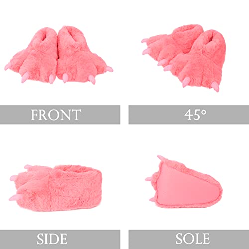 Image of Women Plush Animal Paw Slippers Funny Novelty Bear Claw Slippers Cozy Furry Warm Memory Foam Slippers Gifts for Halloween Christmas