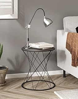 Hallowood Furniture Bourton Hexagon Black Metal Coffee Table with Stylish Metal Top for Living Room  Side Table with Powder Coated Metal Frame for Bedroom  Sofa Side Magazine Table  End Table