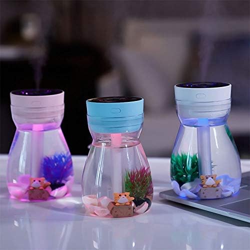 Liseng Cute Cool Mist Humidifier Office Bedroom Air Purifier Usb Charging Kawaii Air Humidifier With Led Light Air Moisturizing Bottle(White)