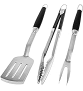 VNIMTI BBQ Grill Accessories, 3PC Grill Tools Set, Grill Tongs, Spatula & Fork, Grilling Accessor...