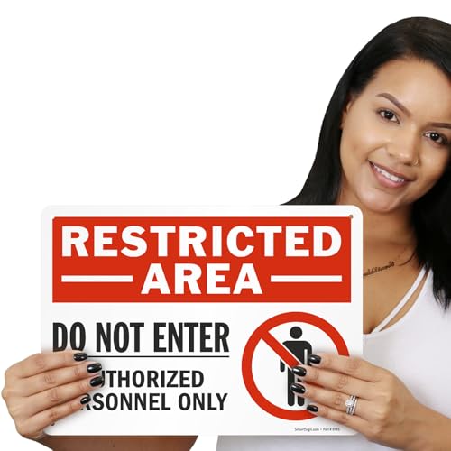 Smartsign S-0915-AL-14 10 X 14 Inch "Restricted Area - Do Not Enter, Authorized Personnel Only" Osha Metal Sign thumb #3