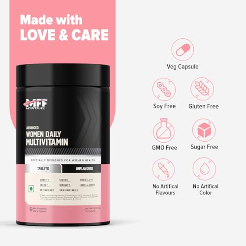 Image of MyFitFuel Advance Women Daily Multivitamin (37 Herbs, Vitamins & Minerals) For Skin, Hair & Nails, Bones, Strength, Immunity, Focus, Antioxidants & more (180 Tablets)