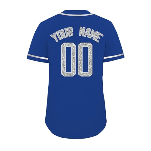 Bling Glitter Custom Baseball Jersey for Men Stitched Customize Personalized Softball Shirts Name Team Number Sport Uniform miniatura 2