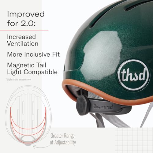 Thousand Heritage 2.0 Adult Bike Helmet; The Original Low Profile Retro Commuter Cycling Helmet Safety Certified for Bicycle Skateboard Skating Roller Skates; for Men & Women (British Racing Green, M)