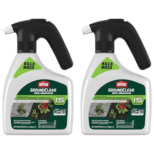 Image of Ortho GroundClear Weed and Grass Killer - Kills All Types of Listed Weeds and Grasses, Patio & Landscape Use, Battery Powered Sprayer, OMRI Listed, 1.5L (2-Pack)