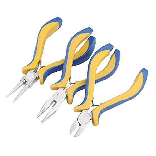 DIY Crafts Pack Of 3 Pcs, Design No # 2, Jewelry Pliers Set – Chain Nose, Side Cutter and Round N (Pack Of 3 Pcs, Design No # 2)