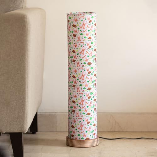 Image of ExclusiveLane 'Forever Us' Mango Wood Decorative Floor Lamp for Bedroom (70 cm, Without Bulb, Handcrafted) | Floor Lamp for Living Room Decoration Desk Lamp for Bedroom