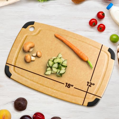Tabla de cortar rectangular Belwares 45.7x30.5 cm con ranura y mango miniatura 2