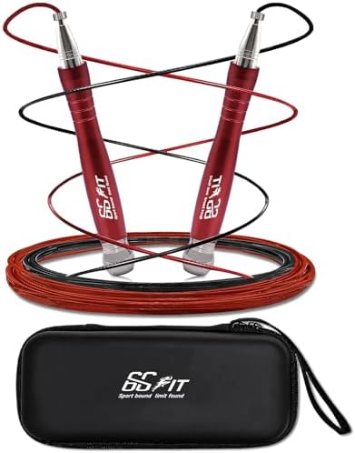 66FIT Speed Jump Rope with Interchangeable Ropes, Threadless Self...