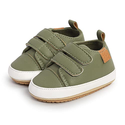 Image of SOFMUO Baby Boys Girls High Top Ankle PU Leather Sneakers Soft Rubber Sole Infant Moccasins Newborn Oxford Loafers Anti-Slip Toddler Wedding Uniform Dress Shoes