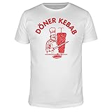FABTEE - Döner Kebab - Herren T-Shirt Größen S-3XL, Größe:L, Farbe:Weiß