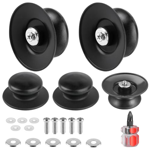 5 Piezas Pomo Tapa Olla, Perillas Pomo Recambio Tapadera, Perilla de Tapa de Olla con Tornillos para Tapadera Utensilios de Cocina de Repuesto