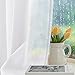HolidayIdeas White Outdoor Sheer Curtains for Patio Waterproof 4 Panels-Linen Semi Voile Indoor Sheer Curtains, Light Filtering Privacy Drapes for Living Room, Gazebo, Porch, Balcony, Pool 54