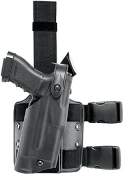 Safariland 6304 thigh holster showing ALS hood and leg strap system