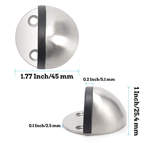 Tpohh Stainless Steel Half Dome Floor Door Stopper, Brushed Nickel Doorstop Double-Sided Adhesive No Need To Drill #TOP1