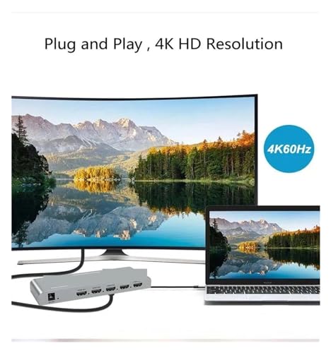 Conmutador KVM 4K 60hz para eliminar cables al conectar 4 ordenadores a un proyector de TV 8
