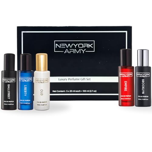 Image of Perfume Gift Set - 5 x 20ml | Long Lasting Eau De Parfum for Men & Women | Wallstreet, Oud, Liberty, Brooklyn, Empire | Luxury Perfume Combo for Gifting