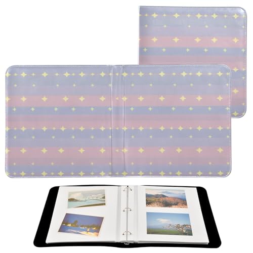 Álbum de Fotos Autoadhesivo DIY Scrapbook Estrellas y Rayas con 3 Anillas, 40 Páginas, 8x10 para Memorias miniatura 2