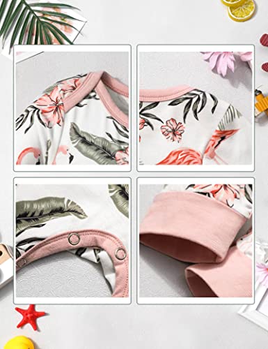 Von Kilizo Newborn Baby Girl Clothes 3 6 Months Cute Baby Girl Flamingo Onesies Jumpsuit 2Pcs Baby Girl Outfits Set 3-6 Months #TOP4