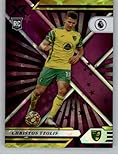 2021-22 Panini Chronicles Premier League Purple Astro #127 Christos Tzolis Norwich City XR Official FIFA Soccer Card in Raw (NM or Better) Condition